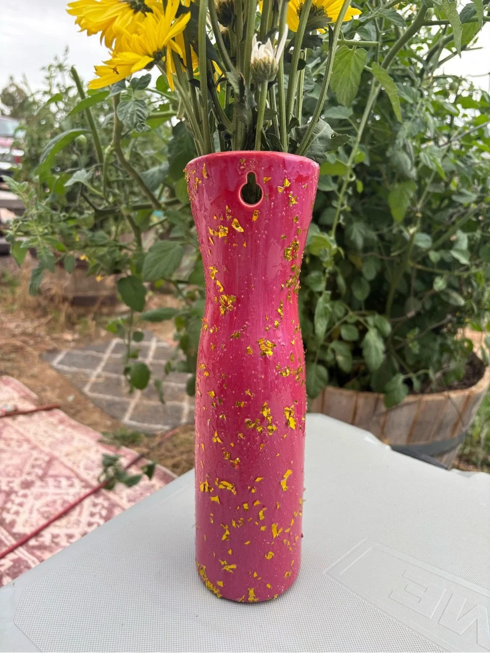 Handmade Gold & Pink Vase